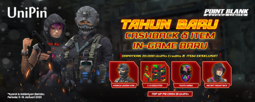 Tahun Baru, In-Game Item & Cashback Wajib Baru! Top Up PB Cash di UniPin